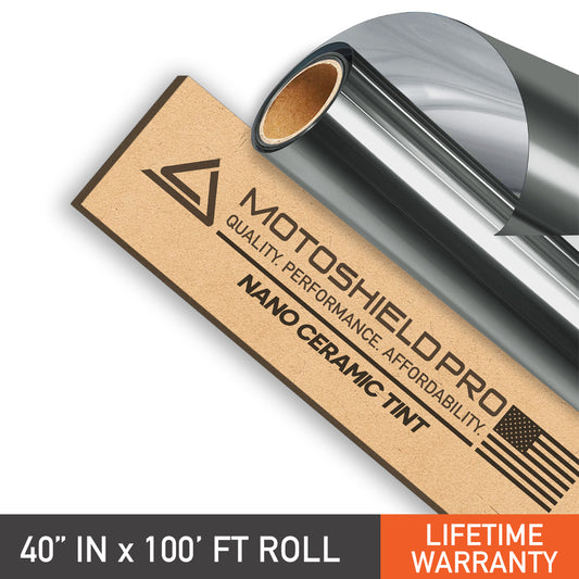 MotoShield Pro Nano Ceramic Window Tint - 40" in x 100' ft Roll + Lifetime Warranty