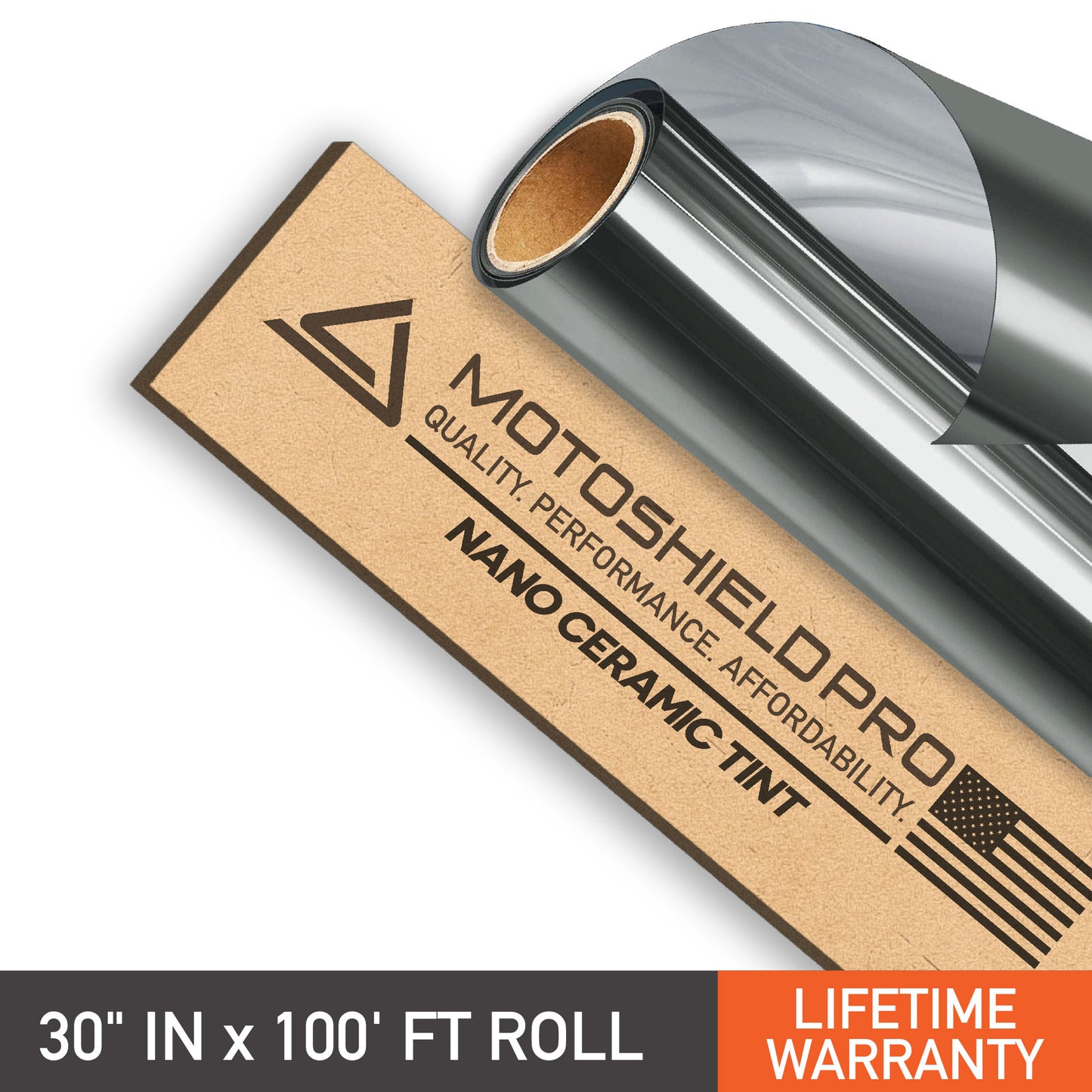 MotoShield Pro Nano Ceramic Window Tint - 30" in x 100' ft Roll + Lifetime Warranty
