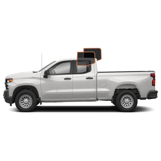 MotoShield Pro Premium Professional 2mil Precut Ceramic Window Tint Film for 2014-2018 Chevrolet Silverado 1500 Double Cab — (Rear Driver/ Passenger 15%) + Lifetime Warranty
