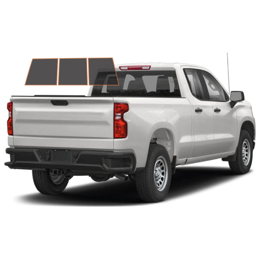 MotoShield Pro Premium Professional 2mil Precut Ceramic Window Tint Film for 2014-2018 Chevrolet Silverado 1500 Double Cab — (3pc Rear Windshield 5%) + Lifetime Warranty