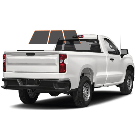 MotoShield Pro Premium Professional 2mil Precut Ceramic Window Tint Film for 2014-2018 Chevrolet Silverado 1500 Standard Cab — (3pc Rear Windshield 25%) + Lifetime Warranty