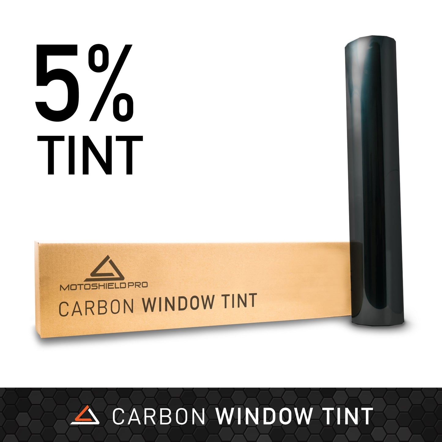 MotoShield Pro Combo Carbon Window Tint (5%) 36" + 24" in x 100' + Lifetime Warrantyft Roll