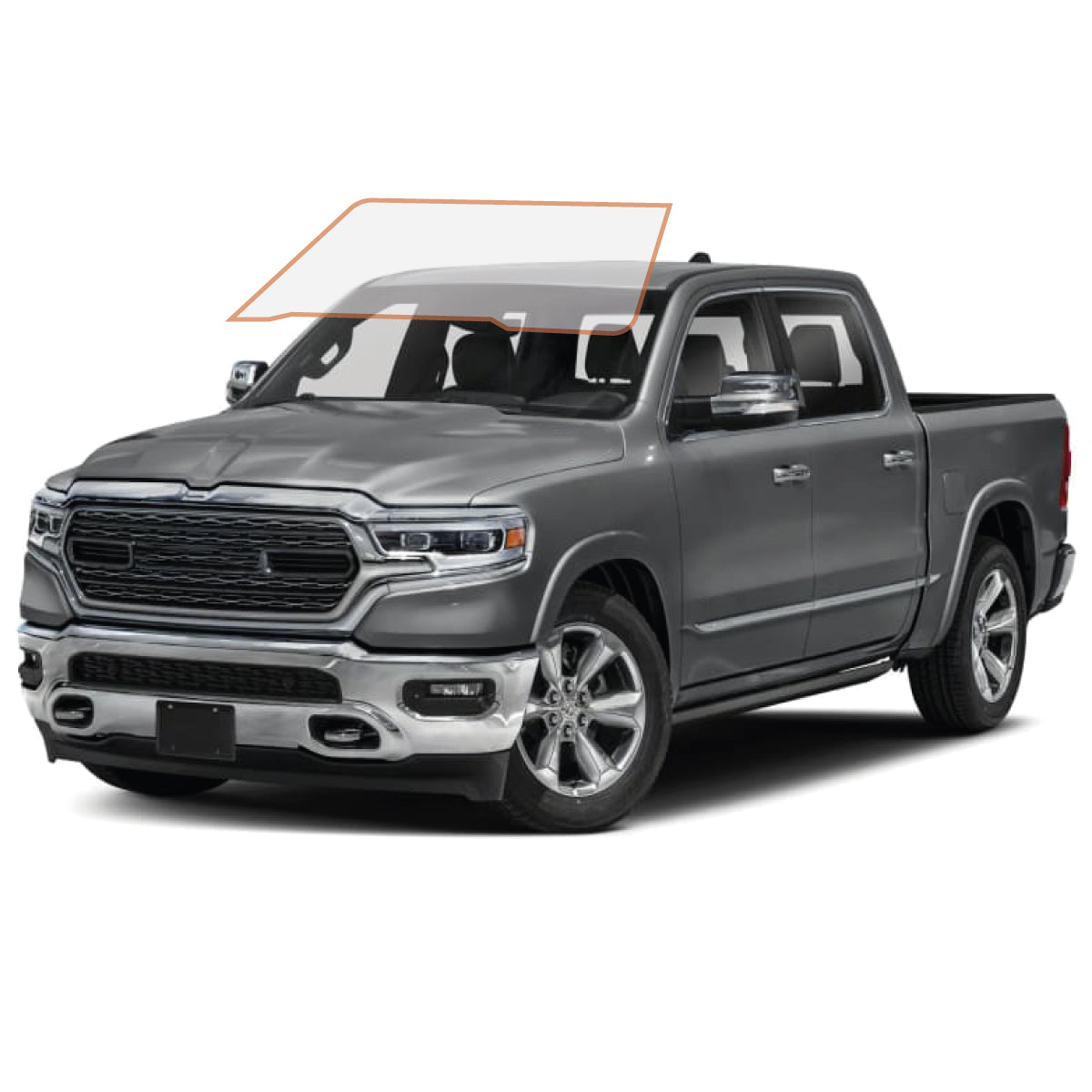 MotoShield Pro Premium Professional 2mil Precut Ceramic Window Tint Film for 2009-2018 Dodge Ram 1500 Crew Cab — (Front Windshield 75%) + Lifetime Warranty