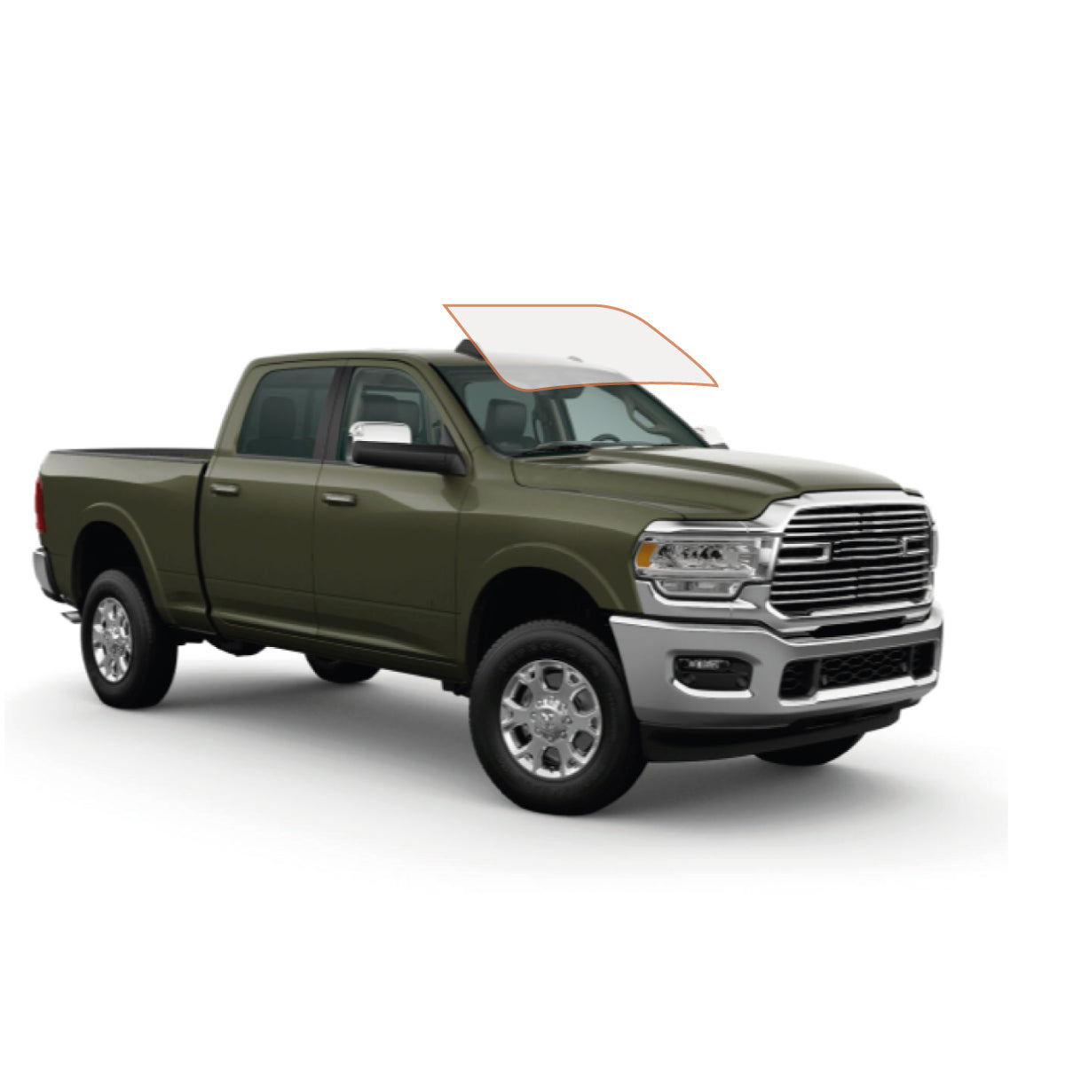 MotoShield Pro Premium Professional 2mil Precut Ceramic Window Tint Film for 2009-2021 Dodge Ram 2500 Crew Cab — (Front Windshield 75%) + Lifetime Warranty