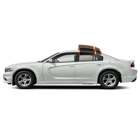 PRECUT CERAMIC WINDOW TINT FILM FOR 2015-2020 DODGE CHARGER — (REAR DRIVER/ PASSENGER 15%)
