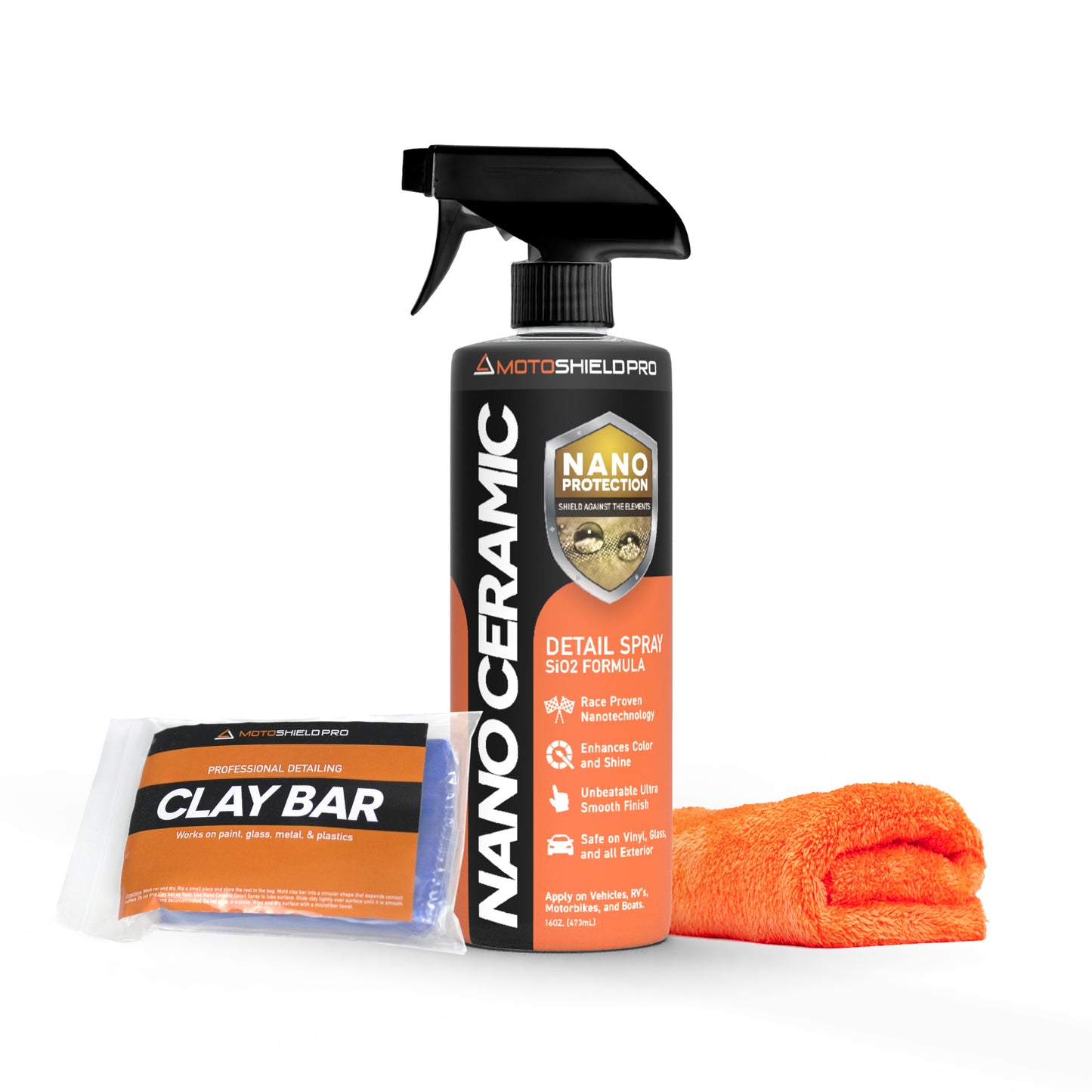 MotoShield Pro Nano Ceramic Detail Spray - 16oz Kit