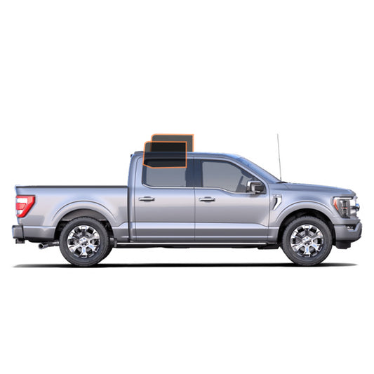 CERAMIC WINDOW TINT FILM FOR 2021-2022 FORD F150 4 DOOR CREW CAB — (REAR DRIVER/ PASSENGER 5%)