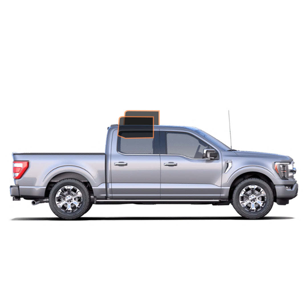 CERAMIC WINDOW TINT FILM FOR 2015-2021 FORD F150 EXTENDED CAB — (REAR DRIVER/ PASSENGER 5%)