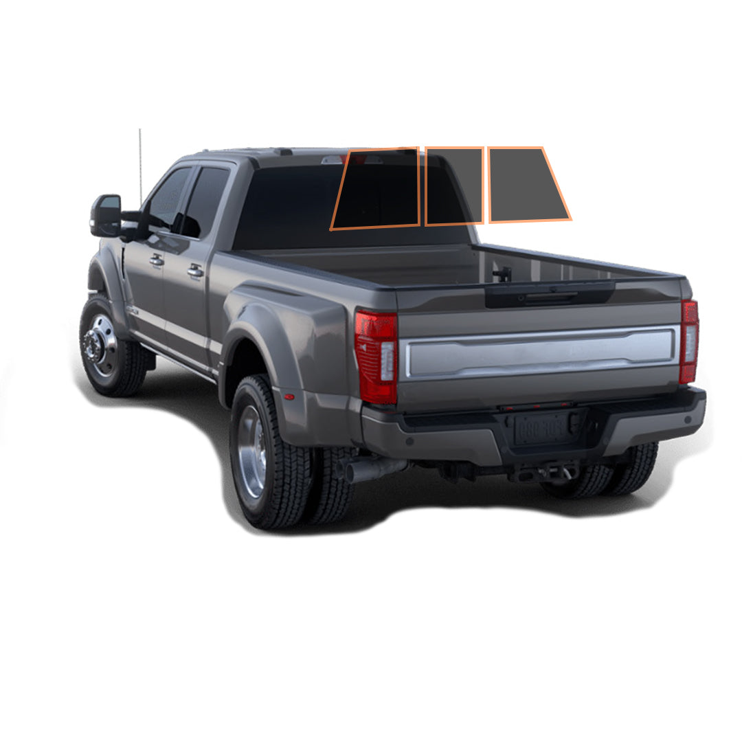 MOTOSHIELD PRO PREMIUM PROFESSIONAL 2MIL CERAMIC WINDOW TINT FILM FOR 2017-2021 FORD F-250 4 DOOR CREW — (3PC REAR WINDSHIELD 5%) + LIFETIME WARRANTY