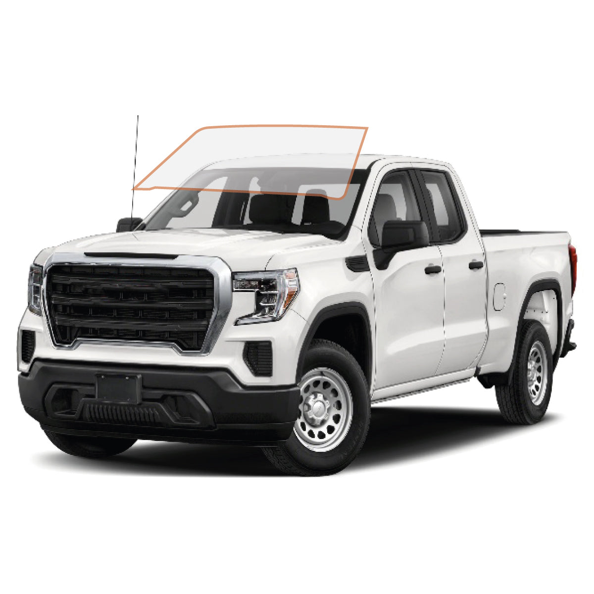 MOTOSHIELD PRO PREMIUM PROFESSIONAL 2MIL PRECUT CERAMIC WINDOW TINT FILM FOR 2014-2019 GMC SIERRA 1500 DOUBLE CAB — (FRONT WINDSHIELD 75%) + LIFETIME WARRANTY