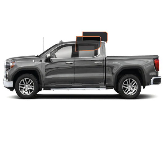 MOTOSHIELD PRO PREMIUM PROFESSIONAL 2MIL PRECUT CERAMIC WINDOW TINT FILM FOR 2014-2018 GMC SIERRA 1500 CREW CAB — (REAR DRIVER/ PASSENGER 5%) + LIFETIME WARRANTY