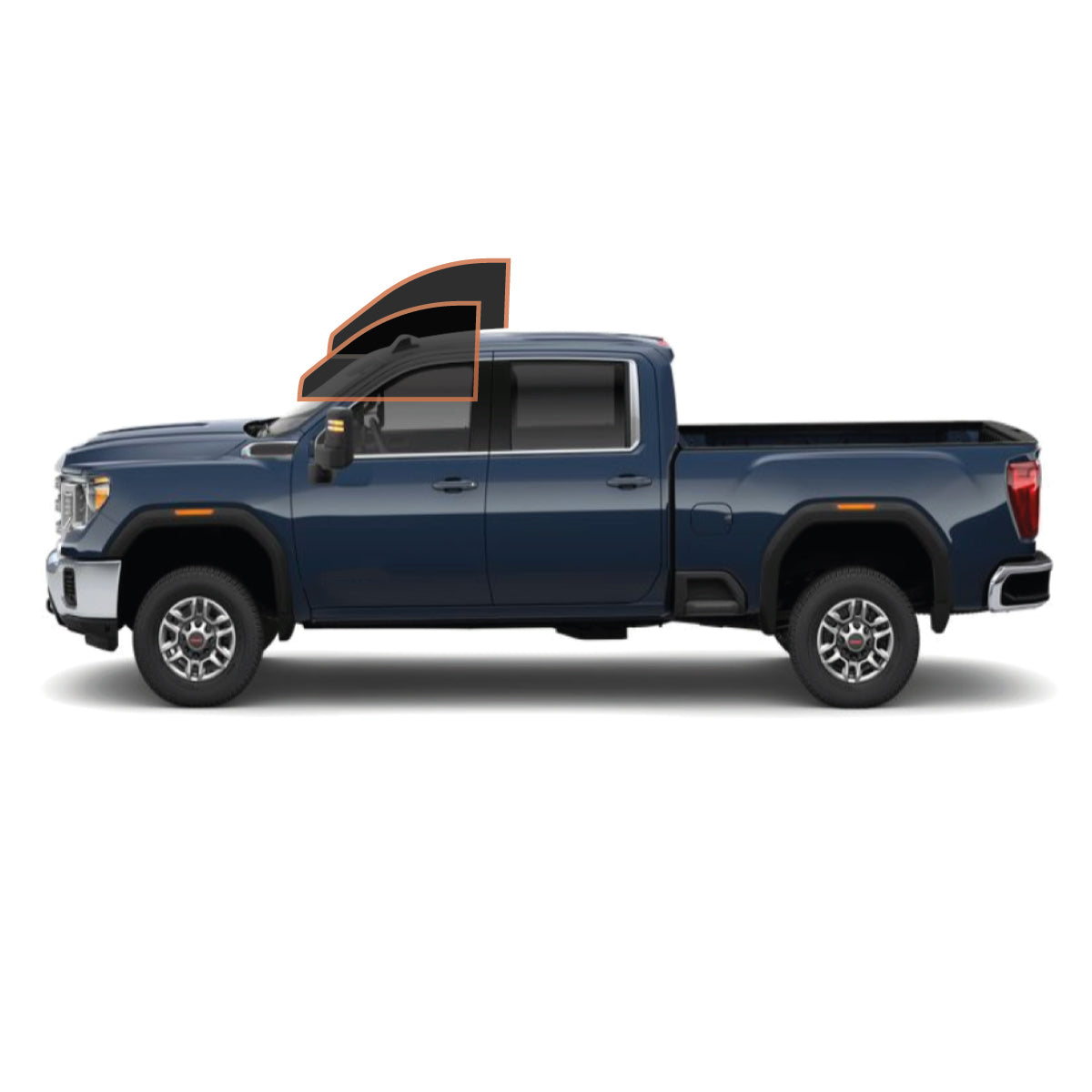 MOTOSHIELD PRO PREMIUM PROFESSIONAL 2MIL PRECUT CERAMIC WINDOW TINT FILM FOR 2015-2019 GMC SIERRA 2500 CREW CAB — (FRONT DRIVER/PASSENGER 25%) + LIFETIME WARRANTY