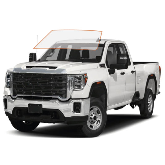 MOTOSHIELD PRO PREMIUM PROFESSIONAL 2MIL PRECUT CERAMIC WINDOW TINT FILM FOR 2015-2019 GMC SIERRA 2500 DOUBLE CAB — (FRONT WINDSHIELD 50%) + LIFETIME WARRANTY