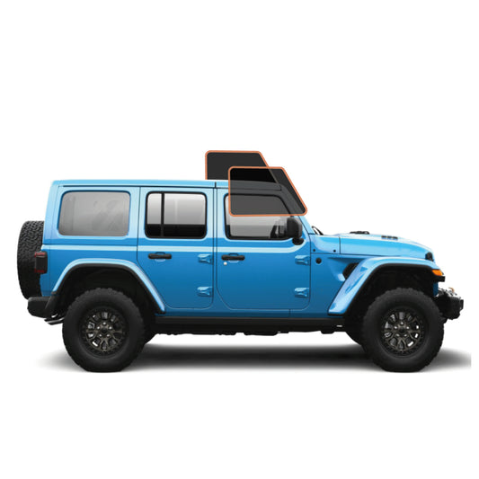 MotoShield Pro Premium Professional 2mil Precut Ceramic Window Tint Film for 2011-2017 Jeep Wrangler 4 Door Hard Top — (Front Driver/Passenger 15%) + Lifetime Warranty