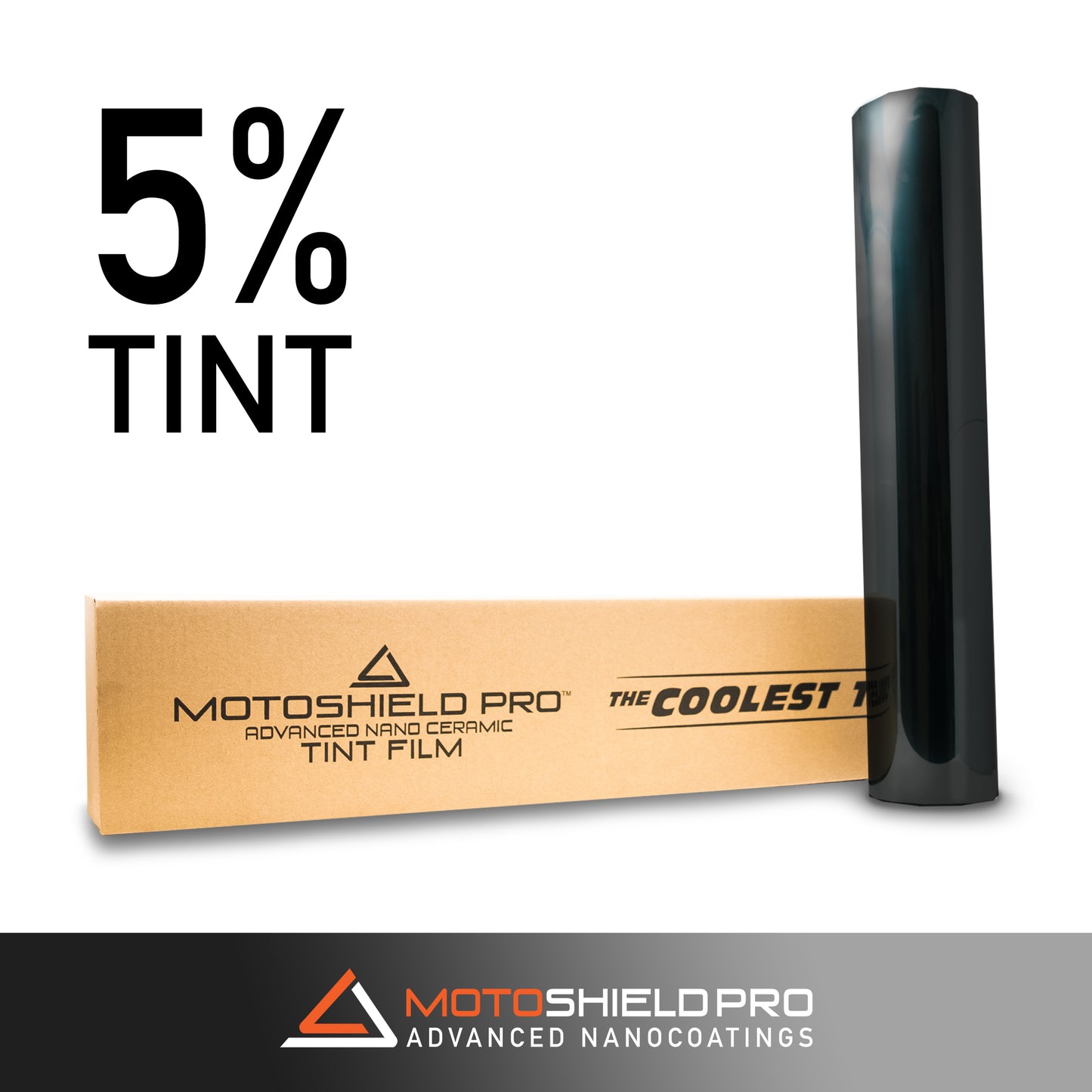 MOTOSHIELD PRO NANO CERAMIC WINDOW 5% TINT - 40" IN X 100' FT ROLL + LIFETIME WARRANTY