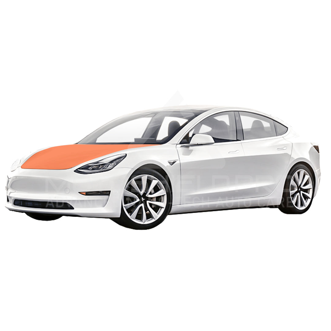 Paint protection film precut PPF self healing custom hydrophobic clear bra wrap motoshield pro motoshieldpro tesla model 3 full front hood