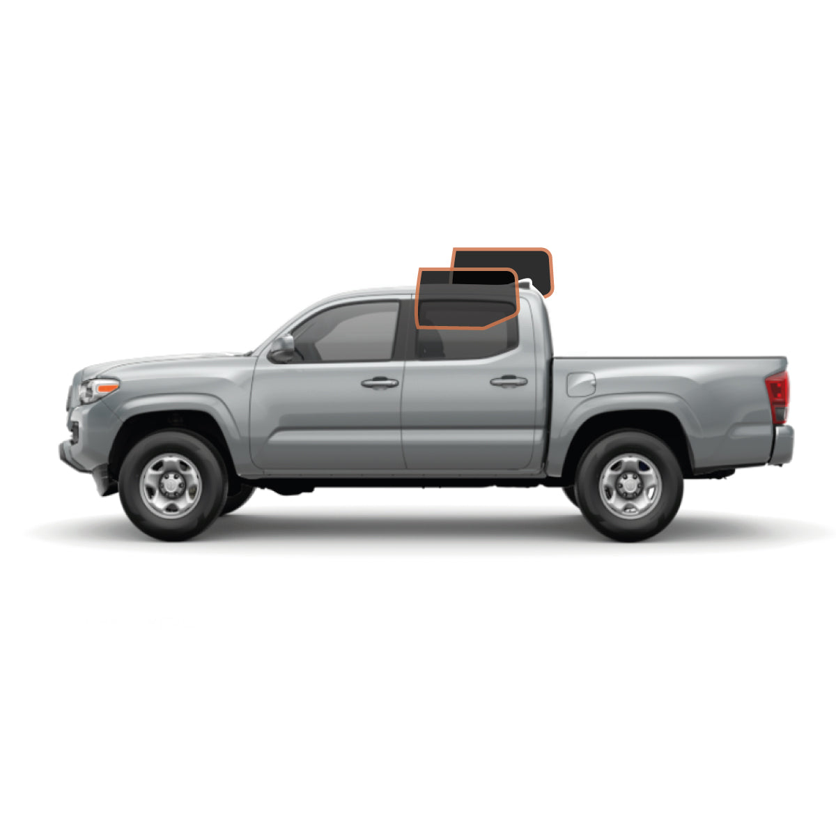 MOTOSHIELD PRO PREMIUM PROFESSIONAL 2MIL PRECUT CERAMIC WINDOW TINT FILM FOR 2005-2015 TOYOTA TACOMA DOUBLE CAB — (REAR DRIVER/ PASSENGER 25%) + LIFETIME WARRANTY