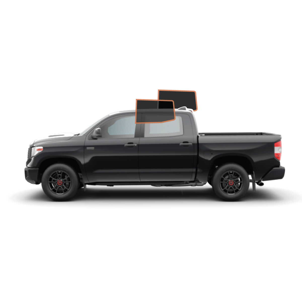 PRECUT CERAMIC WINDOW TINT FILM FOR 2007-2021 TOYOTA TUNDRA CREWMAX — (REAR DRIVER/ PASSENGER 25%)
