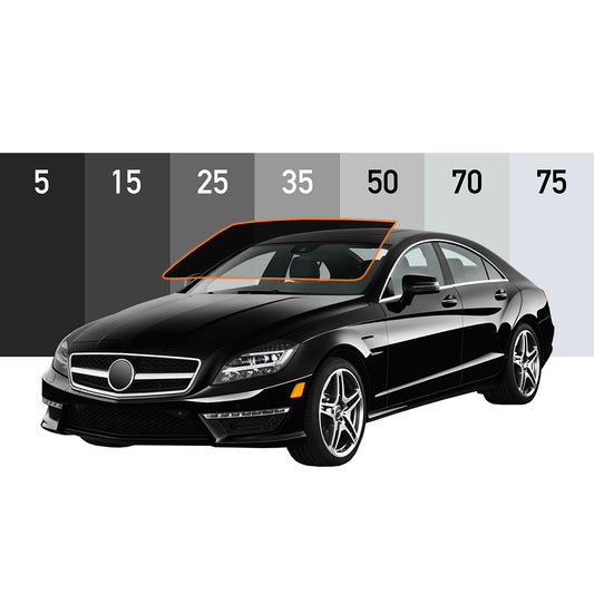 The Mercedes S-Class displayed with its roof open, showcasing its luxurious interior and sleek design.