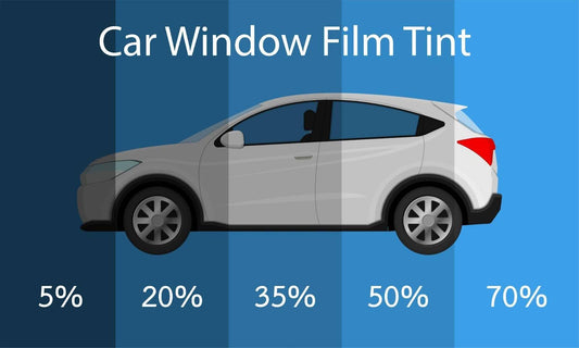 Car window film tinting installation in the UK showcasing a vehicle with partially tinted windows