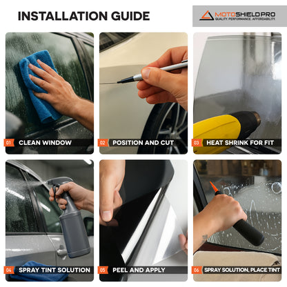 MotoShield Pro Nano Carbon Window Tint - 24" in x 100' ft Roll + Lifetime Warranty