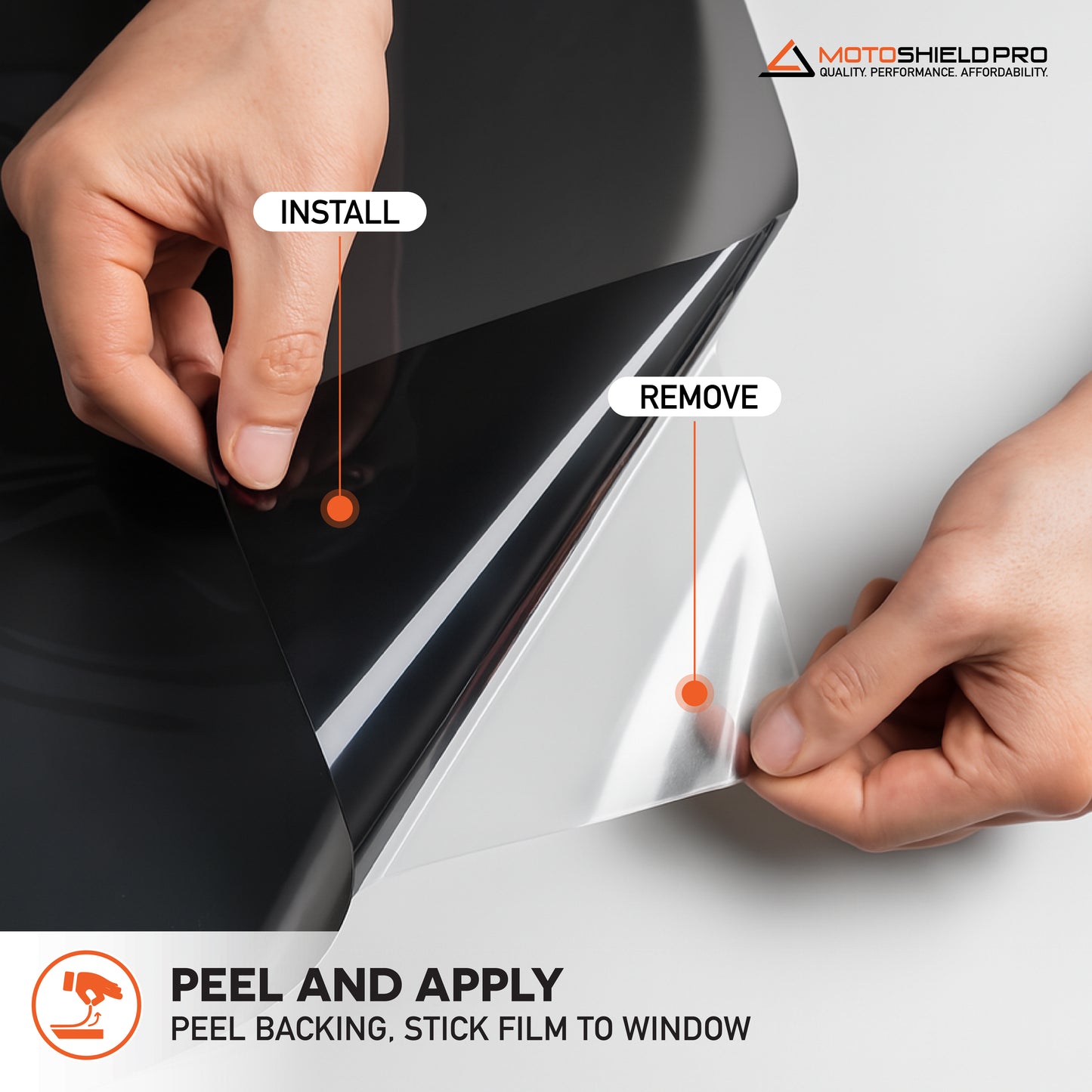 MotoShield Pro Nano Carbon Window Tint - 24" in x 100' ft Roll + Lifetime Warranty