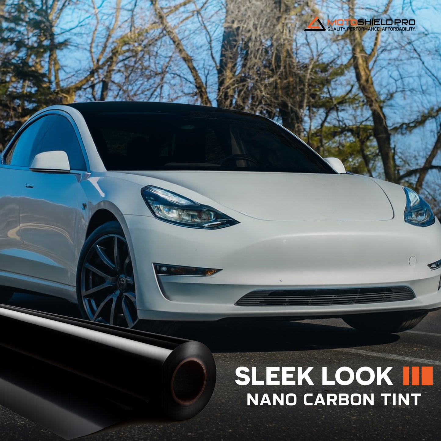 MotoShield Pro Nano Carbon Window Tint - 30" in x 100' ft Roll + Lifetime Warranty