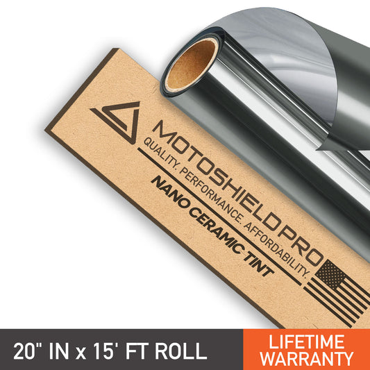 MotoShield Pro Nano Ceramic Window Tint - 20" in x 15' ft Roll + Lifetime Warranty