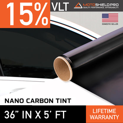 MotoShield Pro Nano Carbon Window Tint - 36" in x 5' ft Roll + Lifetime Warranty