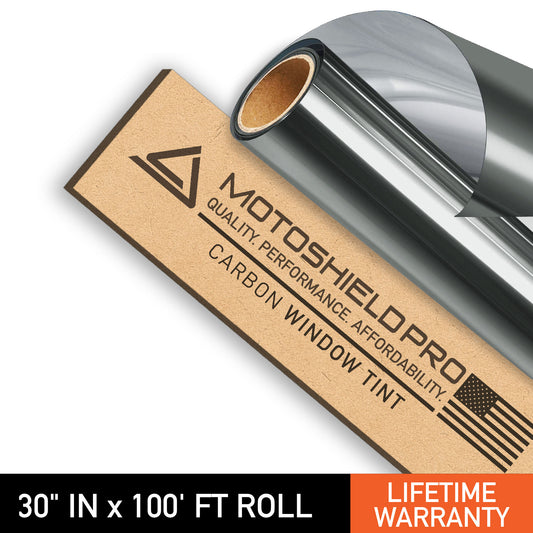 MotoShield Pro Carbon Window Tint - 30" in x 100' ft Roll + Lifetime Warranty