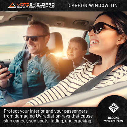 MotoShield Pro Carbon Window Tint - 24" in x 100' ft Roll + Lifetime Warranty