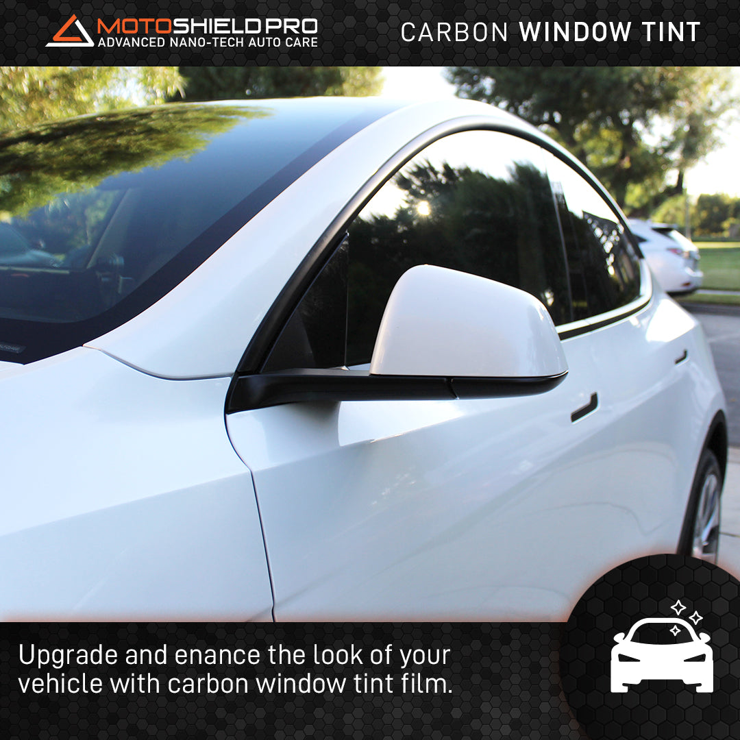 MotoShield Pro Carbon Window Tint - 20" in x 50' ft Roll + Lifetime Warranty