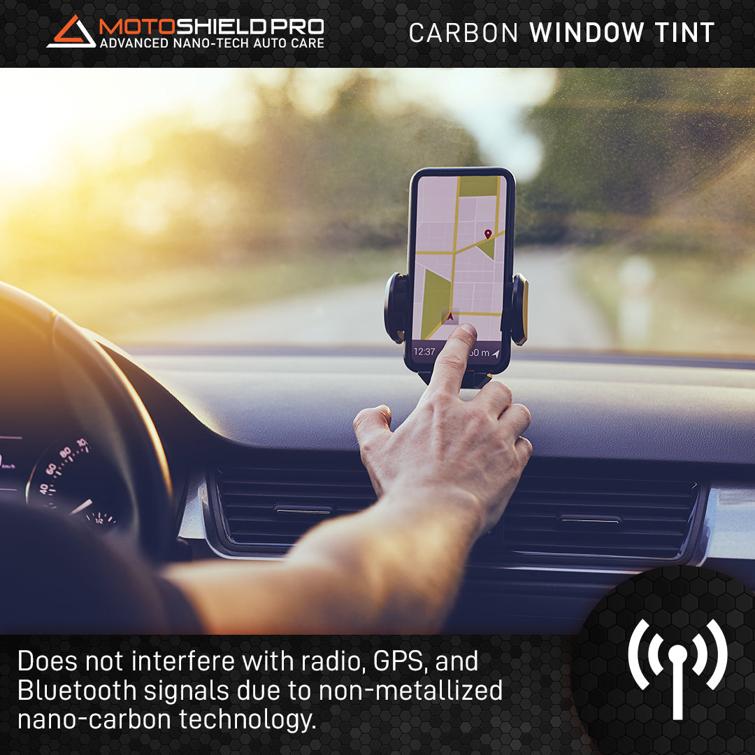 MotoShield Pro Carbon Window Tint - 20" in x 20' ft Roll + Lifetime Warranty