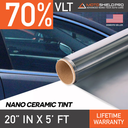 MotoShield Pro Nano Ceramic Window Tint - 20" in x 5' ft Roll + Lifetime Warranty