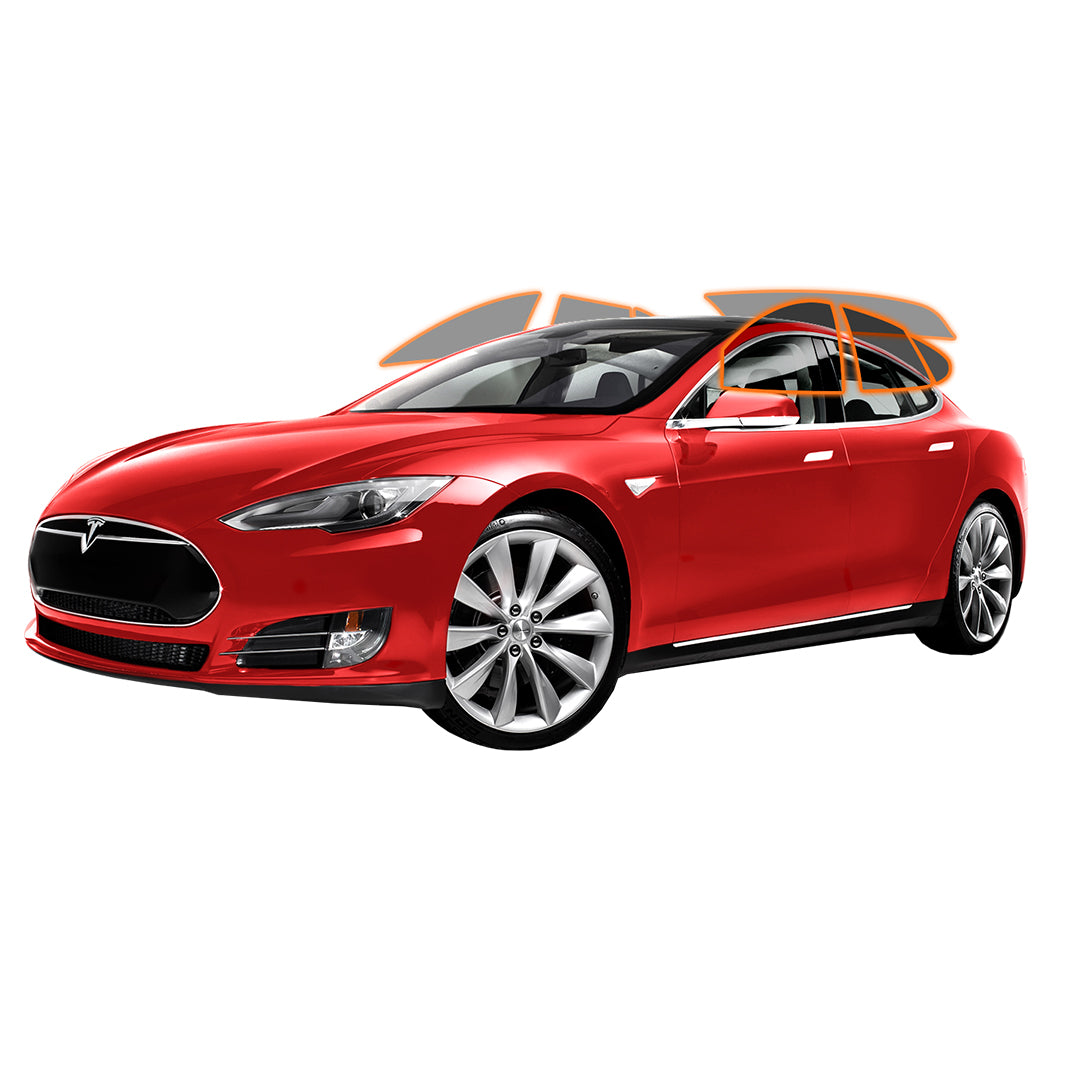 MOTOSHIELD PRO Tesla Model S with Nano Ceramic Tint, all sides, rear panoramic window, and a lifetime warranty.