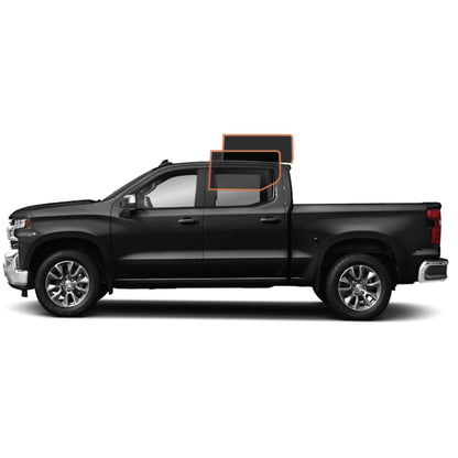 MotoShield Pro Premium Professional 2mil Precut Ceramic Window Tint Film for 2014-2018 Chevrolet Silverado 1500 Crew Cab — (Rear Driver/ Passenger 25%) + Lifetime Warranty