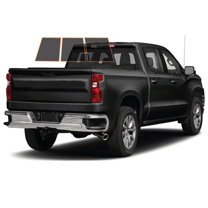 MotoShield Pro Premium Professional 2mil Precut Ceramic Window Tint Film for 2014-2018 Chevrolet Silverado 1500 Crew Cab — (3pc Rear Windshield 5%) + Lifetime Warranty