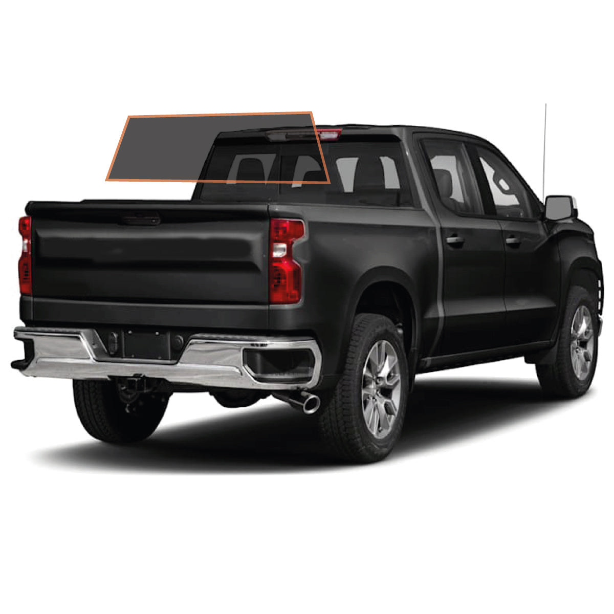 MotoShield Pro Premium Professional 2mil Precut Ceramic Window Tint Film for 2014-2018 Chevrolet Silverado 1500 Crew Cab — (Rear Windshield 5%) + Lifetime Warranty