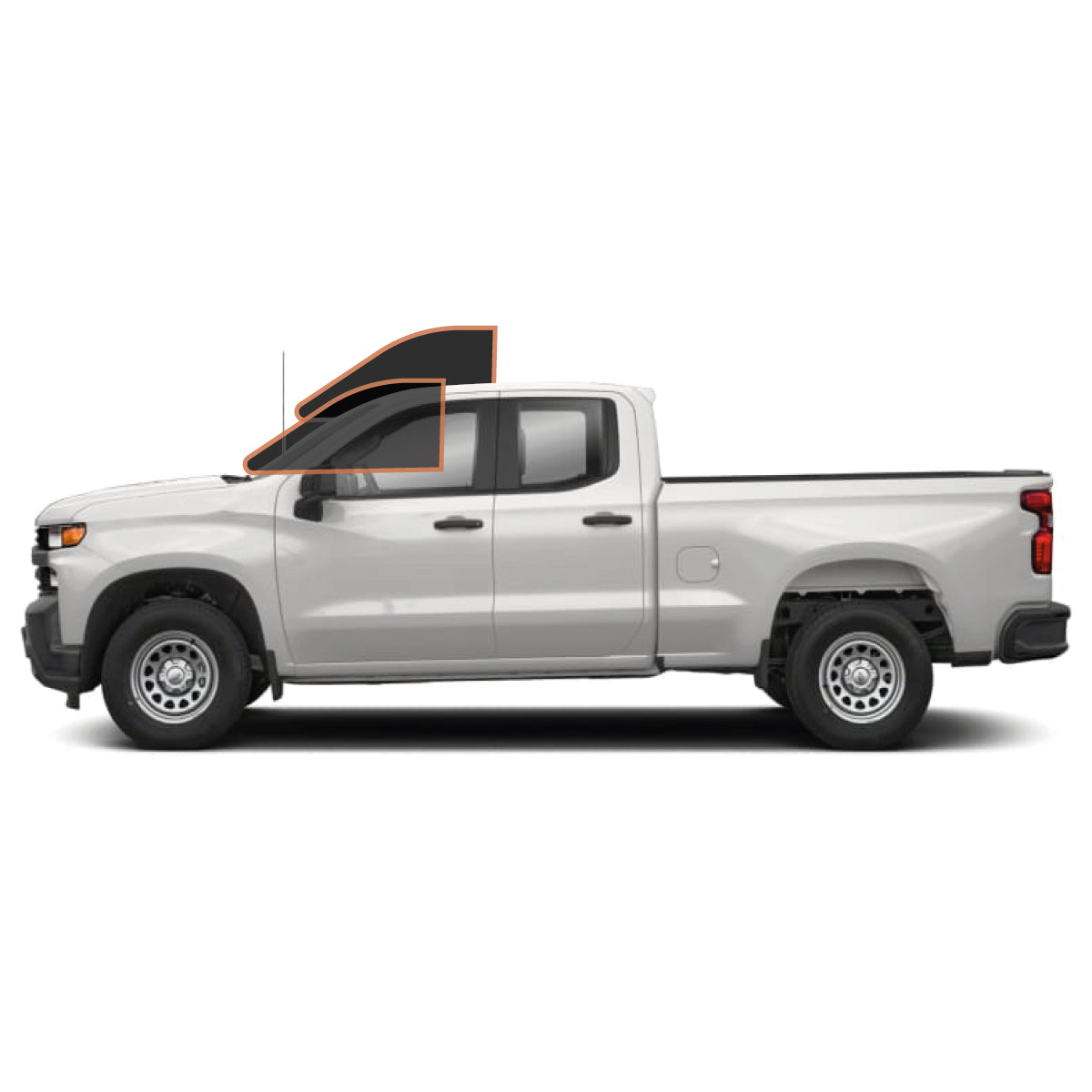 MotoShield Pro Premium Professional 2mil Precut Ceramic Window Tint Film for 2014-2018 Chevrolet Silverado 1500 Double Cab — (Front Driver/Passenger 35%) + Lifetime Warranty