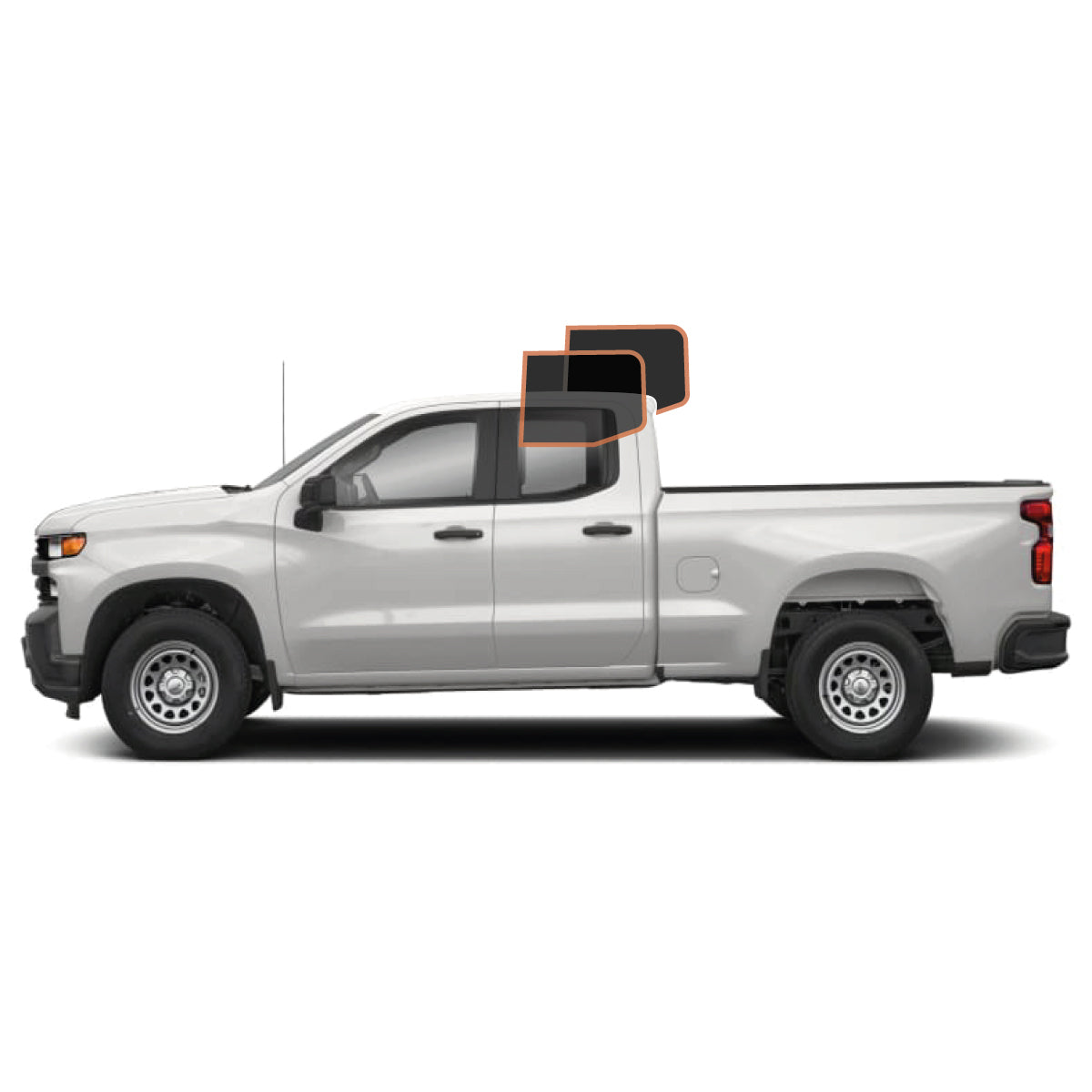 MotoShield Pro Premium Professional 2mil Precut Ceramic Window Tint Film for 2014-2018 Chevrolet Silverado 1500 Double Cab — (Rear Driver/ Passenger 5%) + Lifetime Warranty