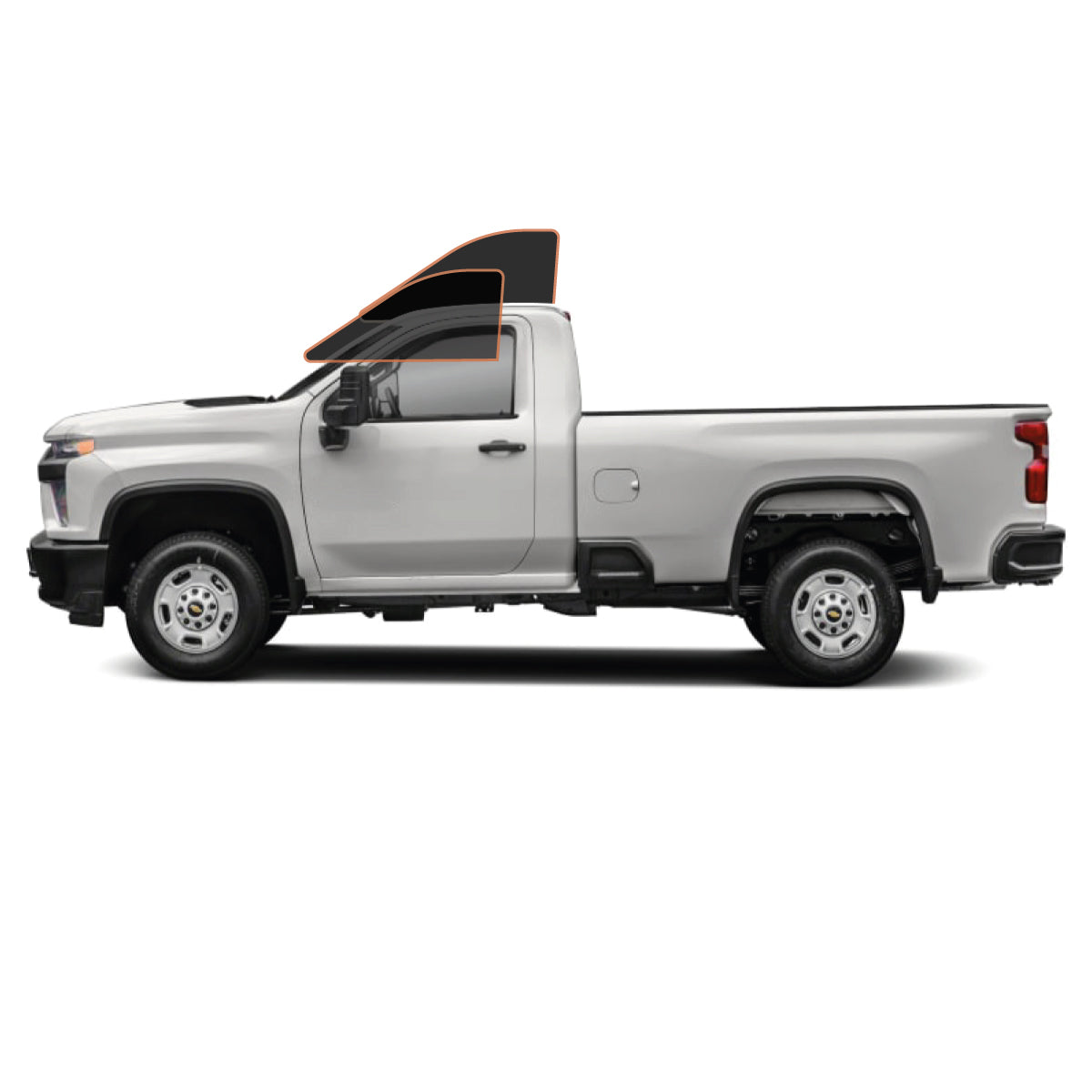 PRECUT CERAMIC WINDOW TINT FILM FOR 2014-2019 CHEVROLET SILVERADO 2500 STANDARD CAB — (FRONT DRIVER/PASSENGER 15%)