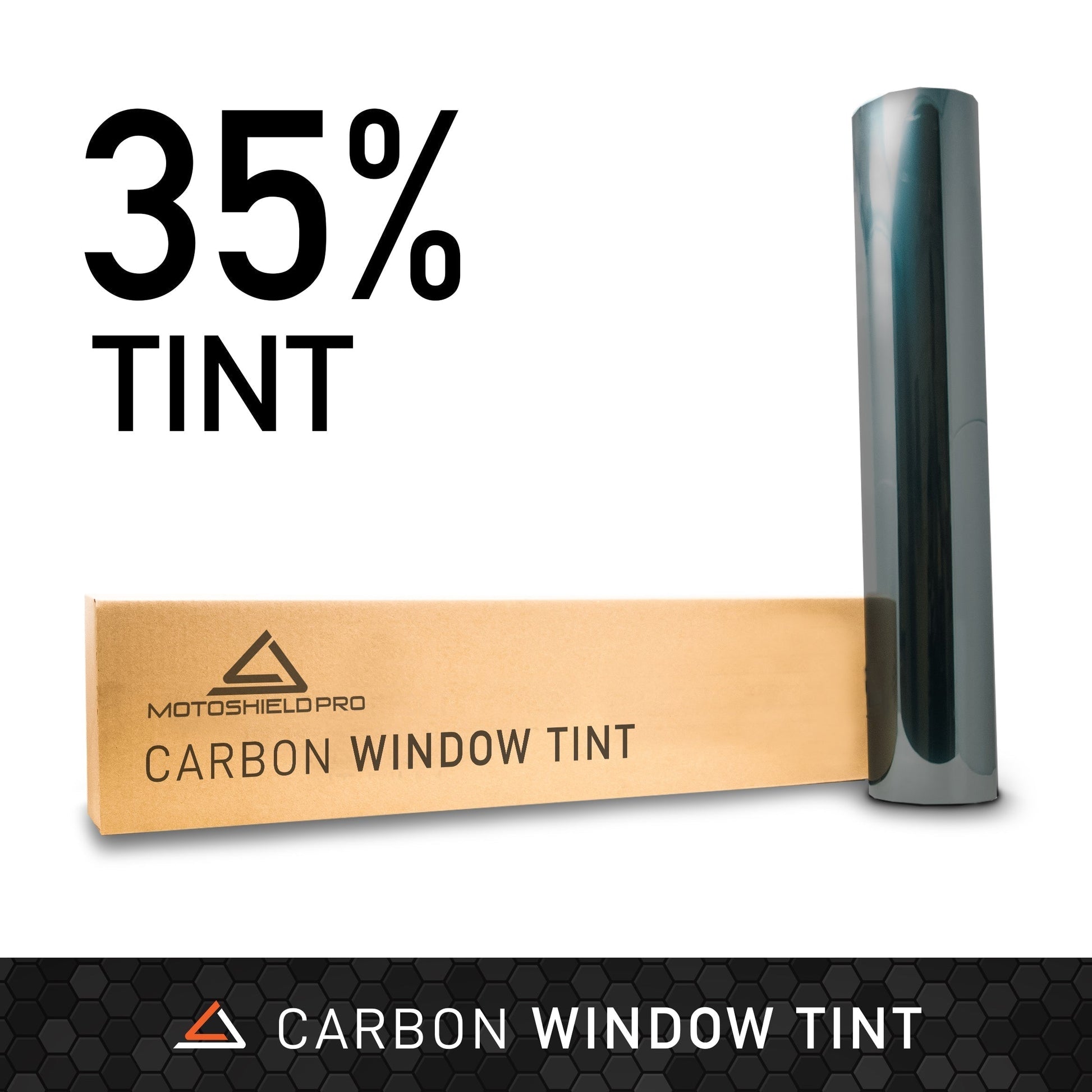 MotoShield Pro Combo Carbon Window Tint (35%) 36" + 24" in x 100 + Lifetime Warranty' ft Roll