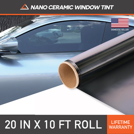 MotoShield Pro Nano Ceramic Window Tint - 20" in x 10' ft Roll + Lifetime Warranty
