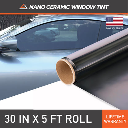 MotoShield Pro Nano Ceramic Window Tint - 30" in x 5' ft Roll + Lifetime Warranty