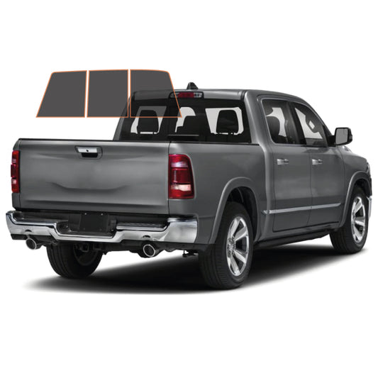 MotoShield Pro Premium Professional 2mil Precut Ceramic Window Tint Film for 2009-2018 Dodge Ram 1500 Crew Cab — (3pc Rear Windshield 15%) + Lifetime Warranty