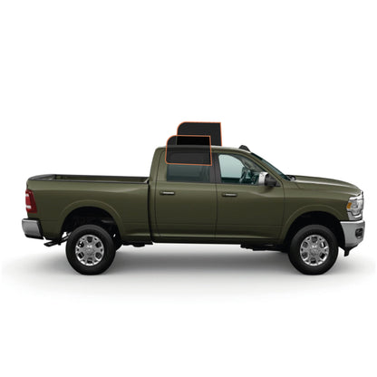 MotoShield Pro Premium Professional 2mil Precut Ceramic Window Tint Film for 2009-2021 Dodge Ram 2500 Crew Cab — (Rear Driver/ Passenger 25%) + Lifetime Warranty