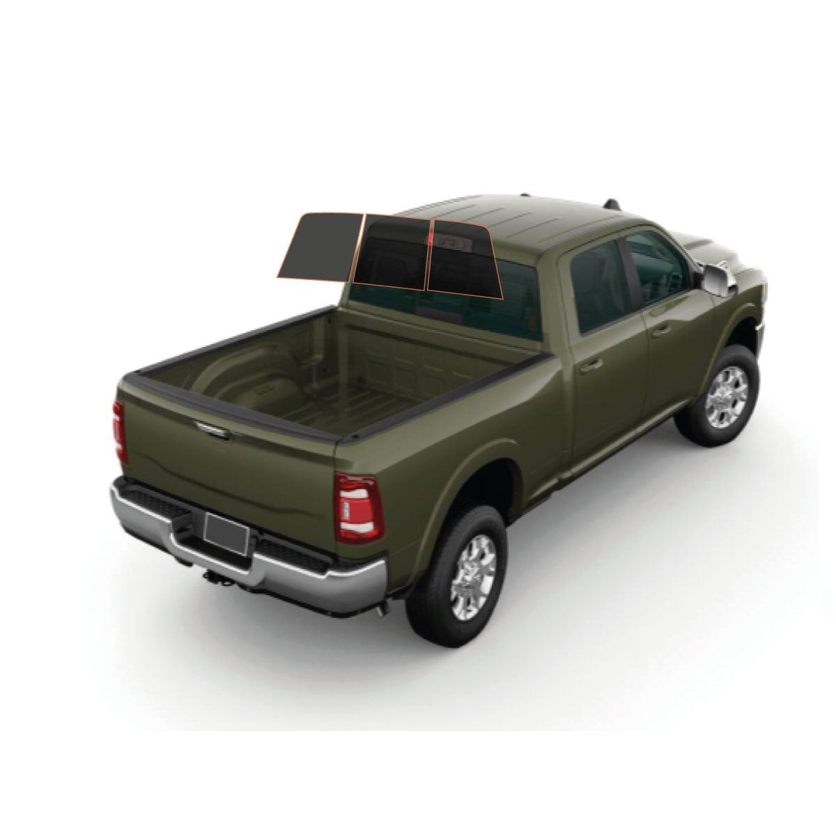 MotoShield Pro Premium Professional 2mil Precut Ceramic Window Tint Film for 2009-2018 Dodge Ram 1500 Quad Cab — (3pc Rear Windshield 25%) + Lifetime Warranty