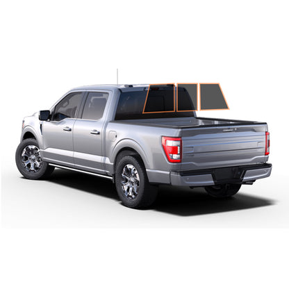 MotoShield Pro Premium Professional 2mil Ceramic Window Tint Film for 2021-2022 Ford F150 4 Door Crew Cab — (3pc Rear Windshield 5%) + Lifetime Warranty