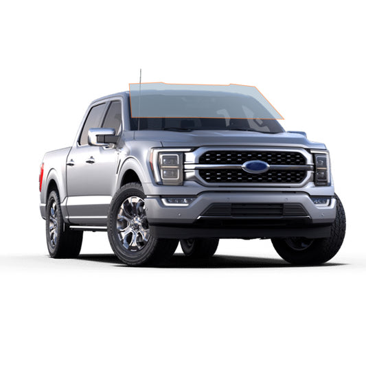 CERAMIC WINDOW TINT FILM FOR 2015-2021 FORD F150 4 DOOR CREW CAB — (FRONT WINDSHIELD 50%) 