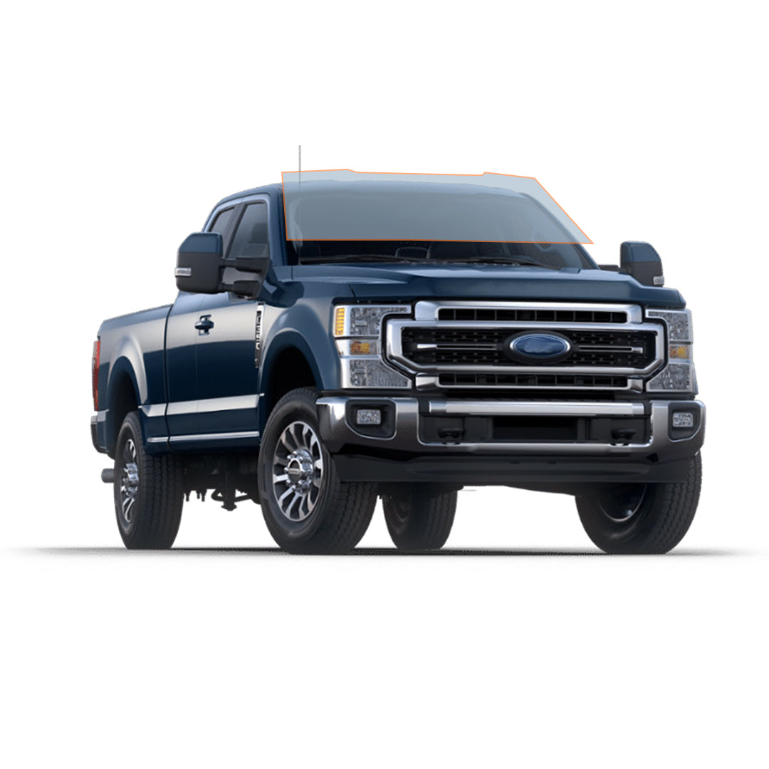 PRECUT CERAMIC WINDOW TINT FILM FOR 2017-2021 FORD F250 EXTENDED CAB — (FRONT WINDSHIELD 50%) 